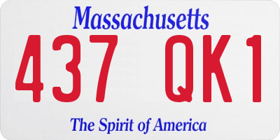 MA license plate 437QK1