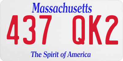 MA license plate 437QK2