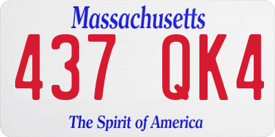 MA license plate 437QK4