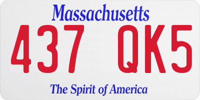 MA license plate 437QK5