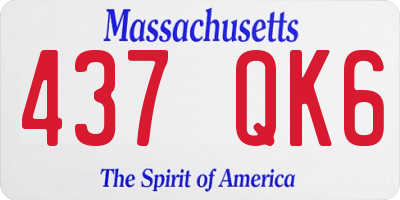 MA license plate 437QK6