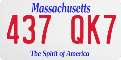 MA license plate 437QK7