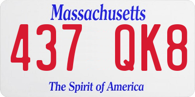 MA license plate 437QK8