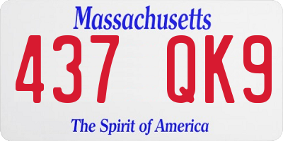 MA license plate 437QK9