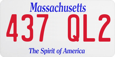 MA license plate 437QL2