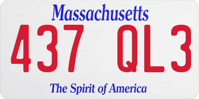 MA license plate 437QL3
