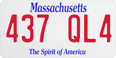 MA license plate 437QL4