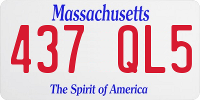 MA license plate 437QL5
