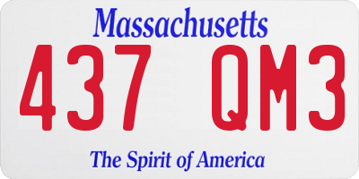 MA license plate 437QM3