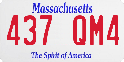 MA license plate 437QM4