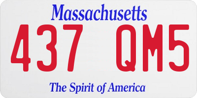 MA license plate 437QM5