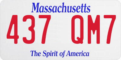 MA license plate 437QM7