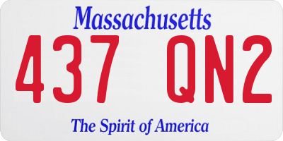 MA license plate 437QN2
