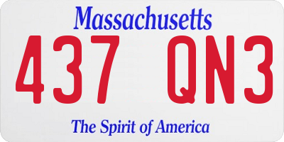 MA license plate 437QN3