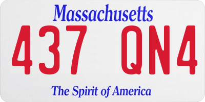 MA license plate 437QN4