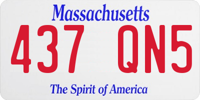 MA license plate 437QN5
