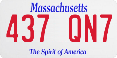 MA license plate 437QN7