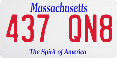 MA license plate 437QN8