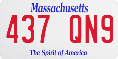 MA license plate 437QN9