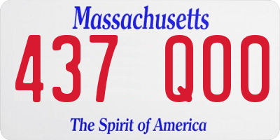 MA license plate 437QO0