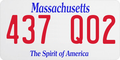 MA license plate 437QO2