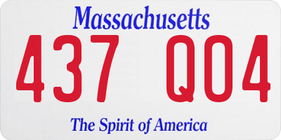 MA license plate 437QO4