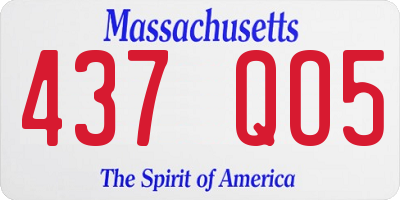 MA license plate 437QO5