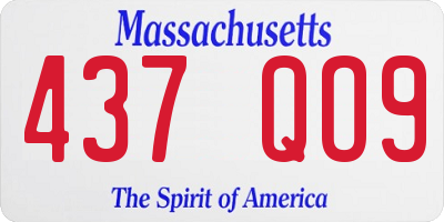 MA license plate 437QO9