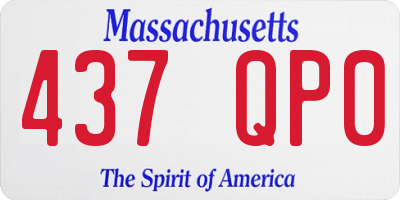 MA license plate 437QP0