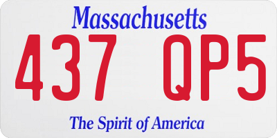 MA license plate 437QP5