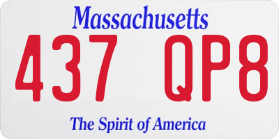 MA license plate 437QP8