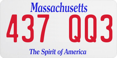 MA license plate 437QQ3