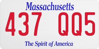 MA license plate 437QQ5