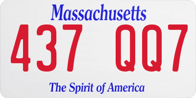 MA license plate 437QQ7
