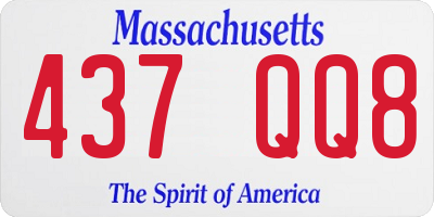 MA license plate 437QQ8
