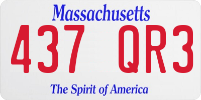 MA license plate 437QR3
