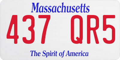 MA license plate 437QR5