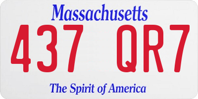 MA license plate 437QR7