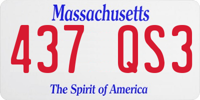 MA license plate 437QS3