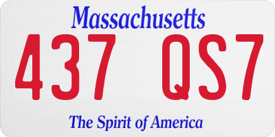 MA license plate 437QS7