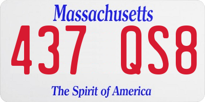 MA license plate 437QS8