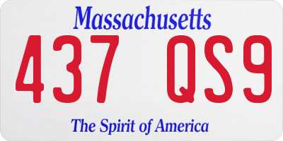 MA license plate 437QS9