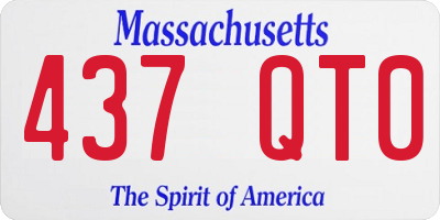 MA license plate 437QT0