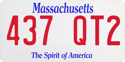 MA license plate 437QT2