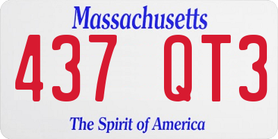 MA license plate 437QT3