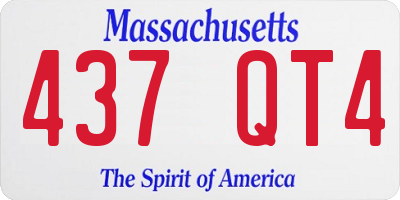 MA license plate 437QT4
