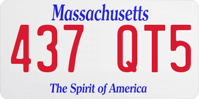 MA license plate 437QT5