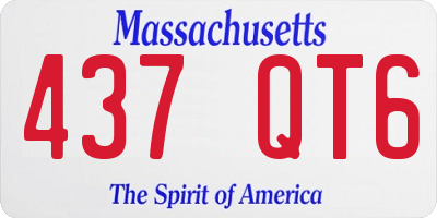 MA license plate 437QT6