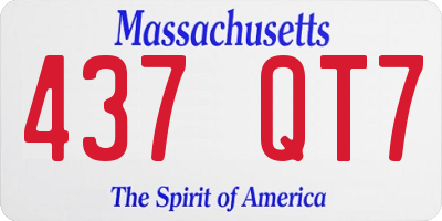 MA license plate 437QT7