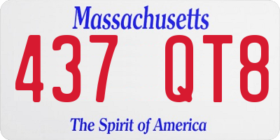 MA license plate 437QT8
